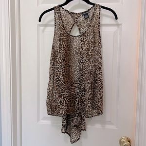 Leopard print open back tank top